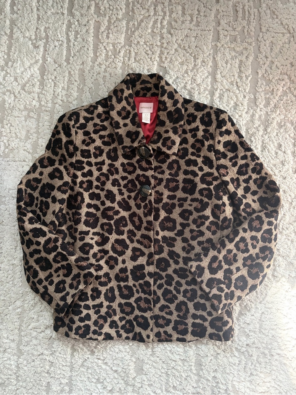 Chico's Leopard Print Two-Button Blazer Jacket S